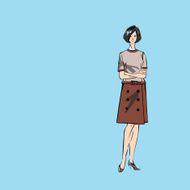 Vector sketch girls in fashion clothes eps N4