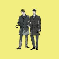 Vector sketch mans in fashion clothes eps