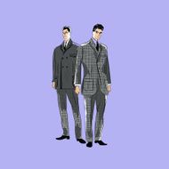 Vector sketch mans in fashion clothes eps N2