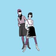 Vector sketch girls in fashion clothes eps N7