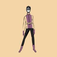 Vector sketch girls in fashion clothes eps N8