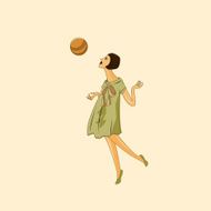 Vector sketch girls in fashion clothes eps N9