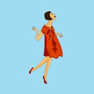 Vector sketch girls in fashion clothes eps N10