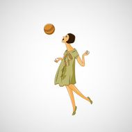 Vector sketch girls in fashion clothes eps N11