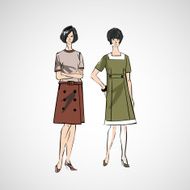 Vector sketch girls in fashion clothes eps N16