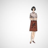 Vector sketch girls in fashion clothes eps N18