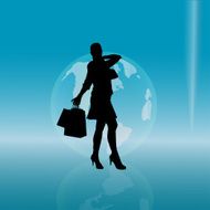 Vector silhouette of woman N44