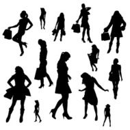 Vector silhouettes of sexy girls