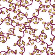 Hand Drawn Branch with Leaves - Seamless Pattern N2
