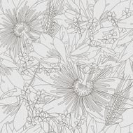 Seamless grey pattern with flowers lily