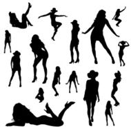 Vector silhouettes of sexy girls N2