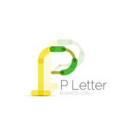 Minimal P font or letter icon design N4