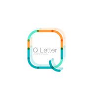 Minimal Q font or letter icon design N7
