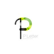 Minimal P font or letter icon design N5