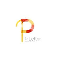 Minimal P font or letter icon design N7