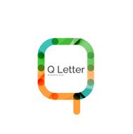 Minimal Q font or letter icon design N13