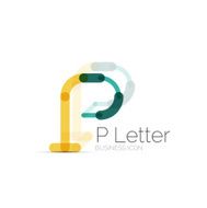 Minimal P font or letter icon design N8