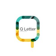 Minimal Q font or letter icon design N14