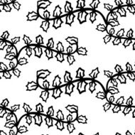Hand Drawn Branch with Leaves - Seamless Pattern N5