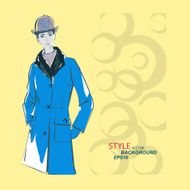 Vector sketch girls in fashion clothes eps N24