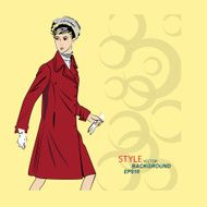 Vector sketch girls in fashion clothes eps N25