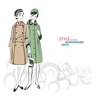 Vector sketch girls in fashion clothes eps N26