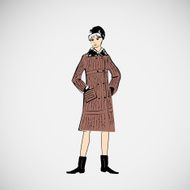 Vector sketch girls in fashion clothes eps N27