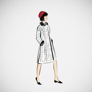 Vector sketch girls in fashion clothes eps N28