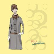Vector sketch girls in fashion clothes eps N35