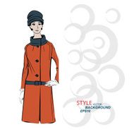 Vector sketch girls in fashion clothes eps N37