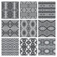 set of grey different seamless vintage geometric pattern N5