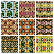set of different seamless colored vintage geometric pattern N73