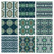set of different seamless colored vintage geometric pattern N74