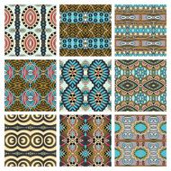 set of different seamless colored vintage geometric pattern N75