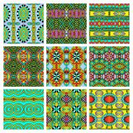 set of different seamless colored vintage geometric pattern N76