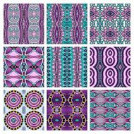 set of different seamless colored vintage geometric pattern N77