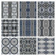 set of different seamless colored vintage geometric pattern N78