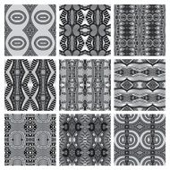 set of grey different seamless vintage geometric pattern N7