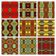 set of different seamless colored vintage geometric pattern N82