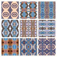 set of different seamless colored vintage geometric pattern N83