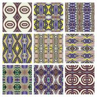 set of different seamless colored vintage geometric pattern N84