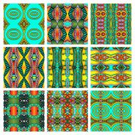 set of different seamless colored vintage geometric pattern N85