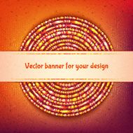 Vector rounded banner with sample text on colored background N2