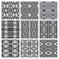set of grey different seamless vintage geometric pattern N8