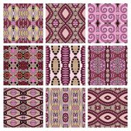 set of different seamless colored vintage geometric pattern N87