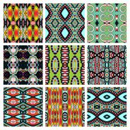 set of different seamless colored vintage geometric pattern N88