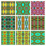 set of different seamless colored vintage geometric pattern N90