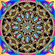decorative background with a circular mesh gold ornaments and p