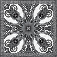 grey ornamental floral paisley bandanna N3