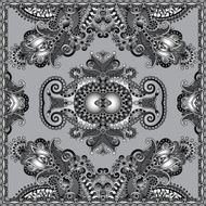 grey ornamental floral paisley bandanna N4